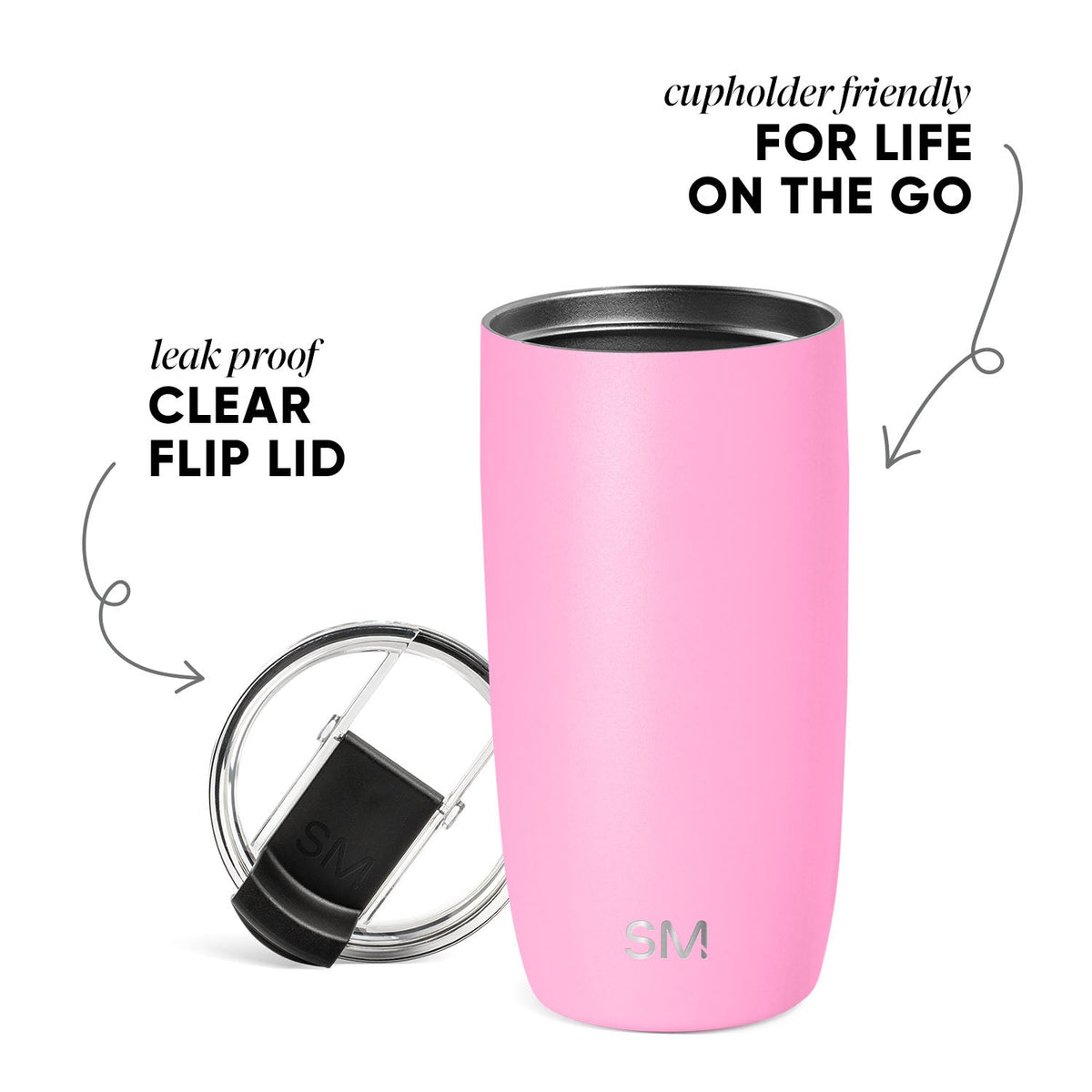 Voyager Tumbler with Clear Flip Lid & Straw